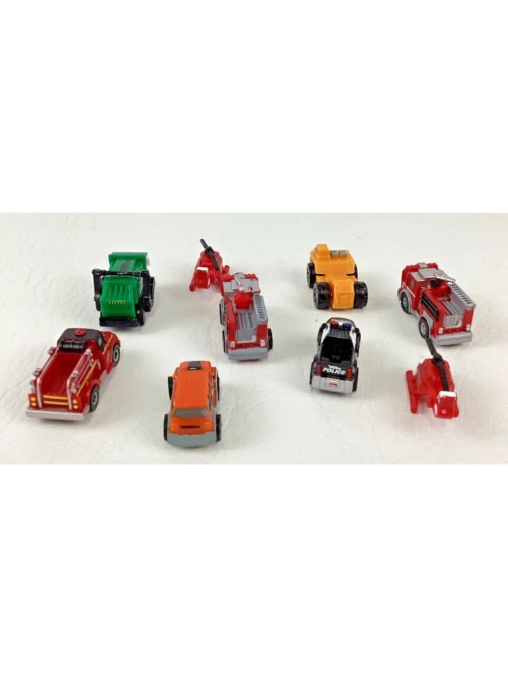 Tonka Tinys Micro Mini Vehicle Lot Fire Engine Garbage Truck Helicopter Police
